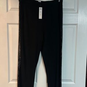 Chico's Elegant Black Joggers with Shimmering Side Detail